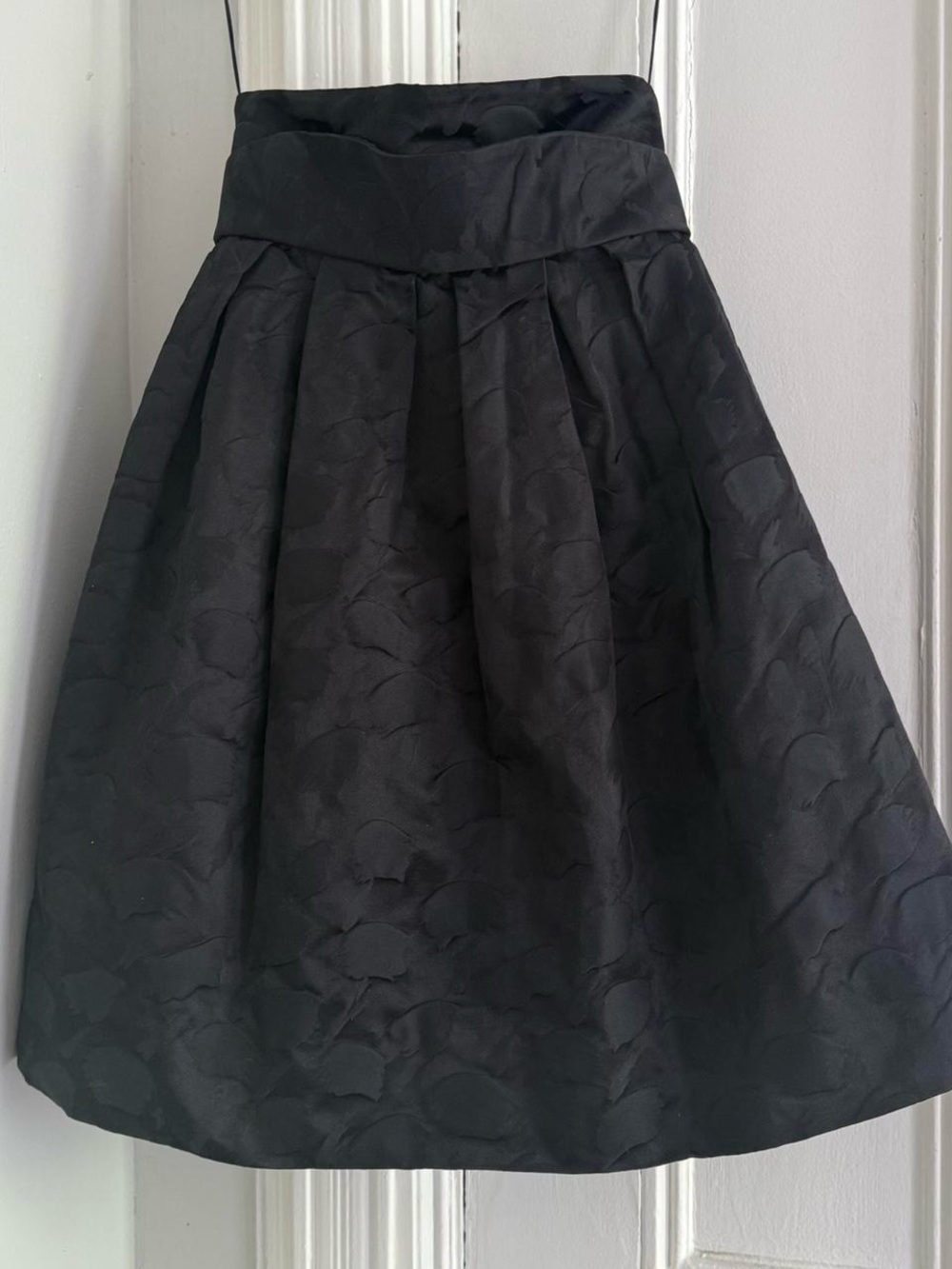 Jill Stuart Black Textured A-Line Skirt